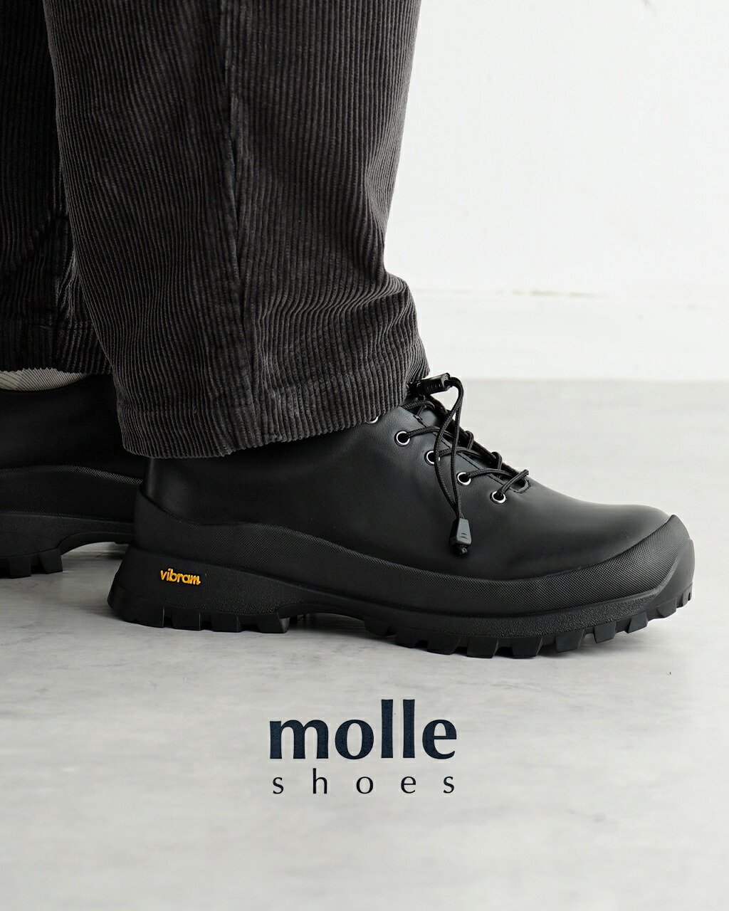 モールシューズ molle shoes レザーシューズ メンズ レディース Q/L OXFORD クイックシューレース ドレスシューズ 靴 ブラック 黒 MLS210301-18 1109 cpn123
