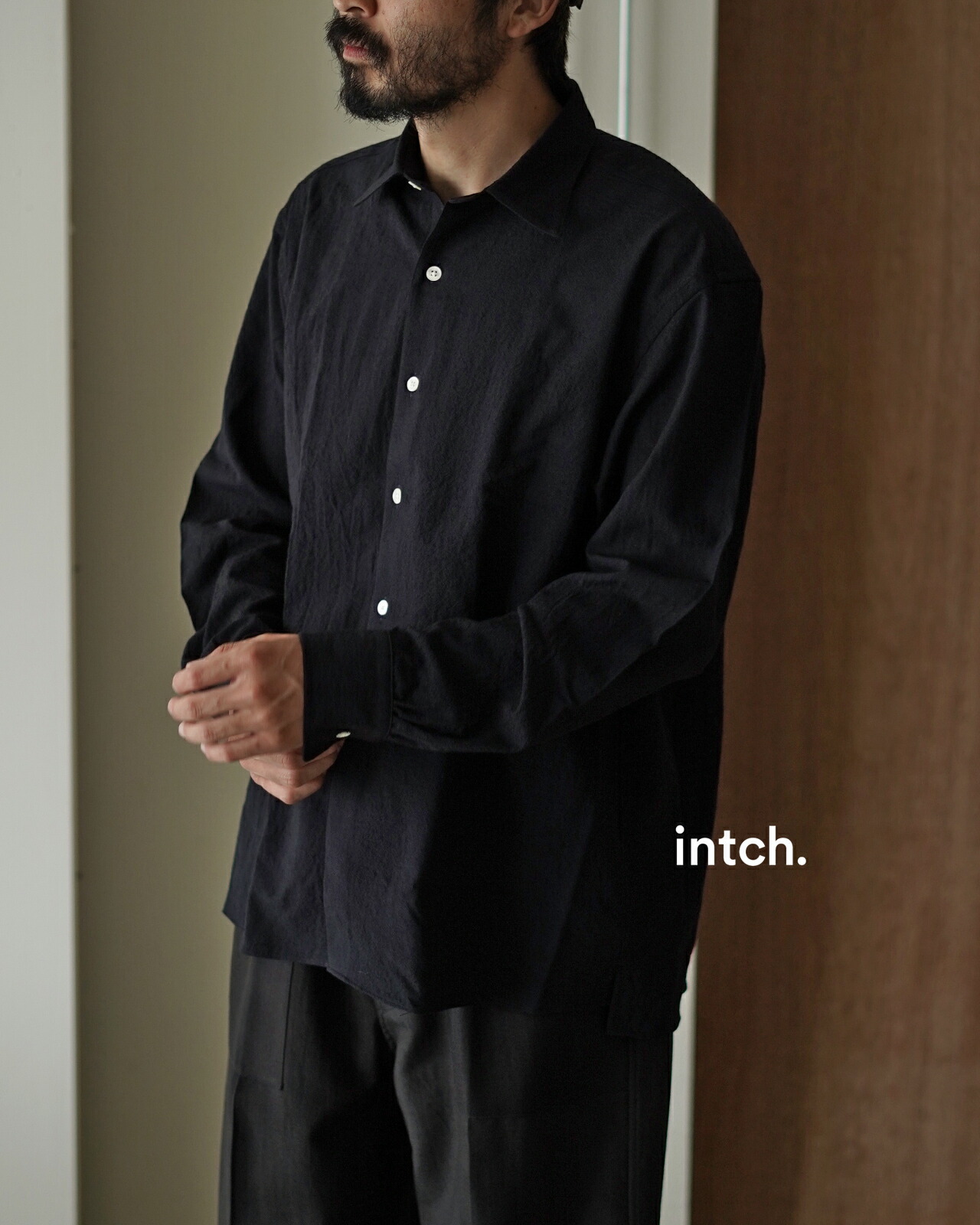 インチ intch. ウールシャツ 近江晒 メンズ Lye トップス 長袖 シャツ ウール レギュラーカラー 日本製 1025-2-0-003 0920|Crouka LR/クローカ エルアール