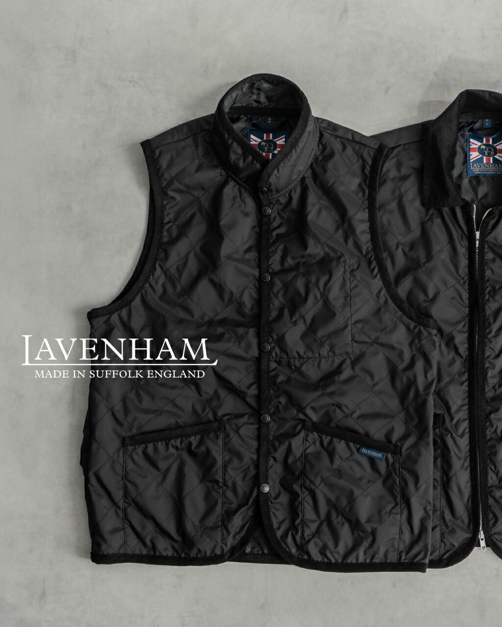 ラベンハム Lavenham アンワディッド ミックフィールド メンズ UNWADDED MICKFIELD MENS アウター ジレ ベスト ブラック 黒 LV11019 0226 xp10