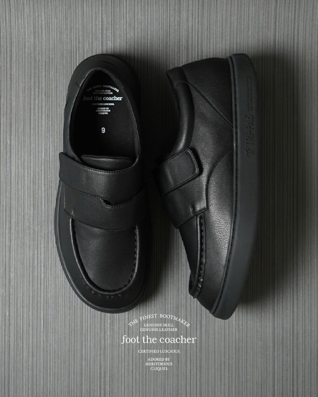 【極美品】foot the coacher FT-MOC SHOES 黒 レザー foot the coacher (フットザコーチャー) FT-MOC / フットザコーチャー