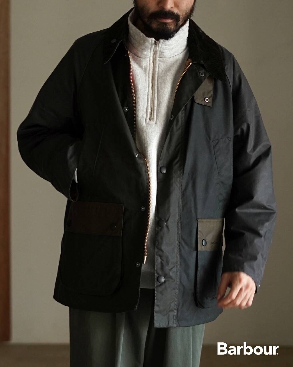 【楽天市場】バブアー BARBOUR バブアーパッチワーク オーバーサイズ ビデイル ワックスジャケット メンズ レディース ...