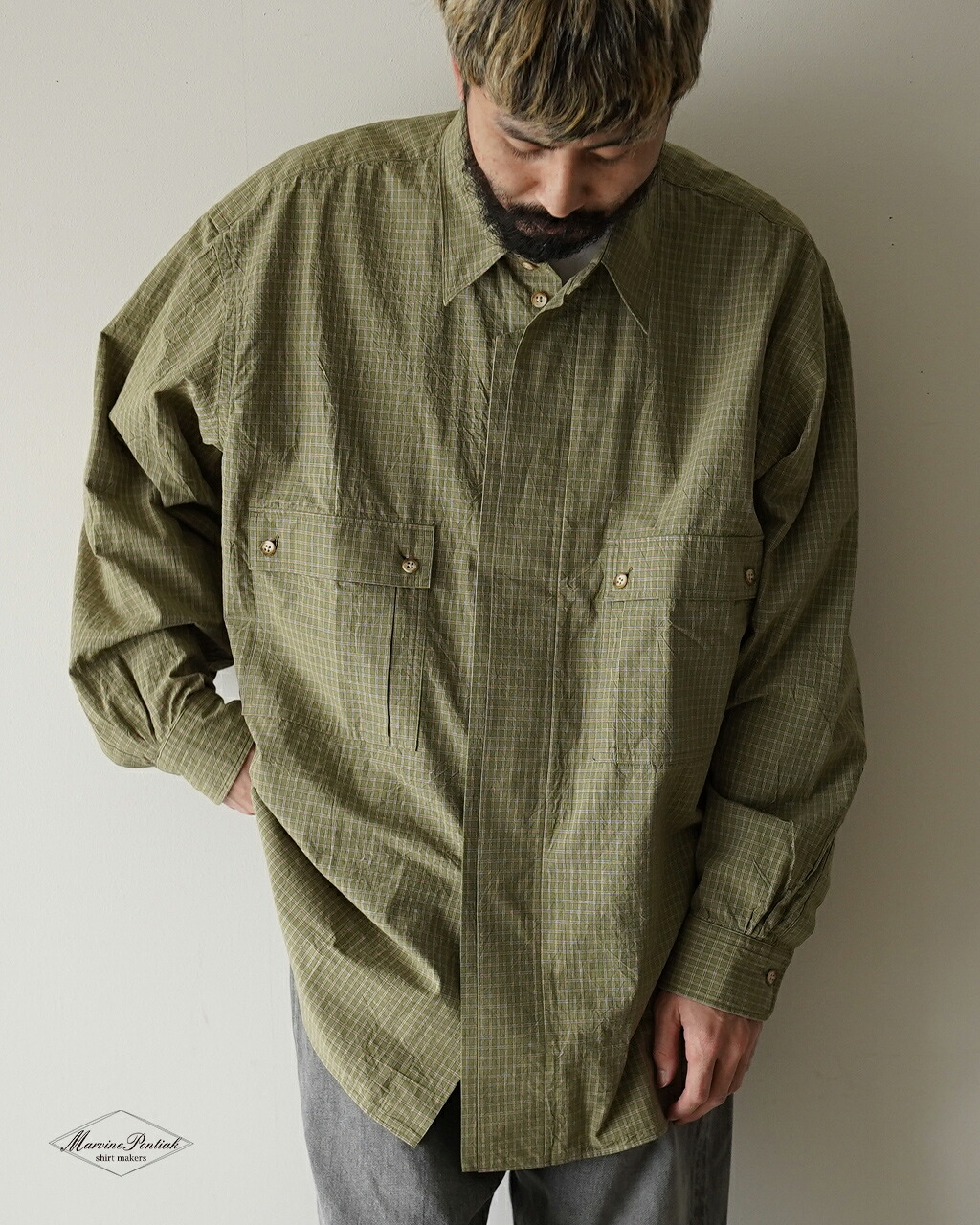 マーヴィンポンティアックシャツメーカーズ Marvine Pontiak Shirt Makers CPOシャツ メンズ CPO SH MPSM-2005S 1227 pr30｜Crouka LR／クローカ エルアール