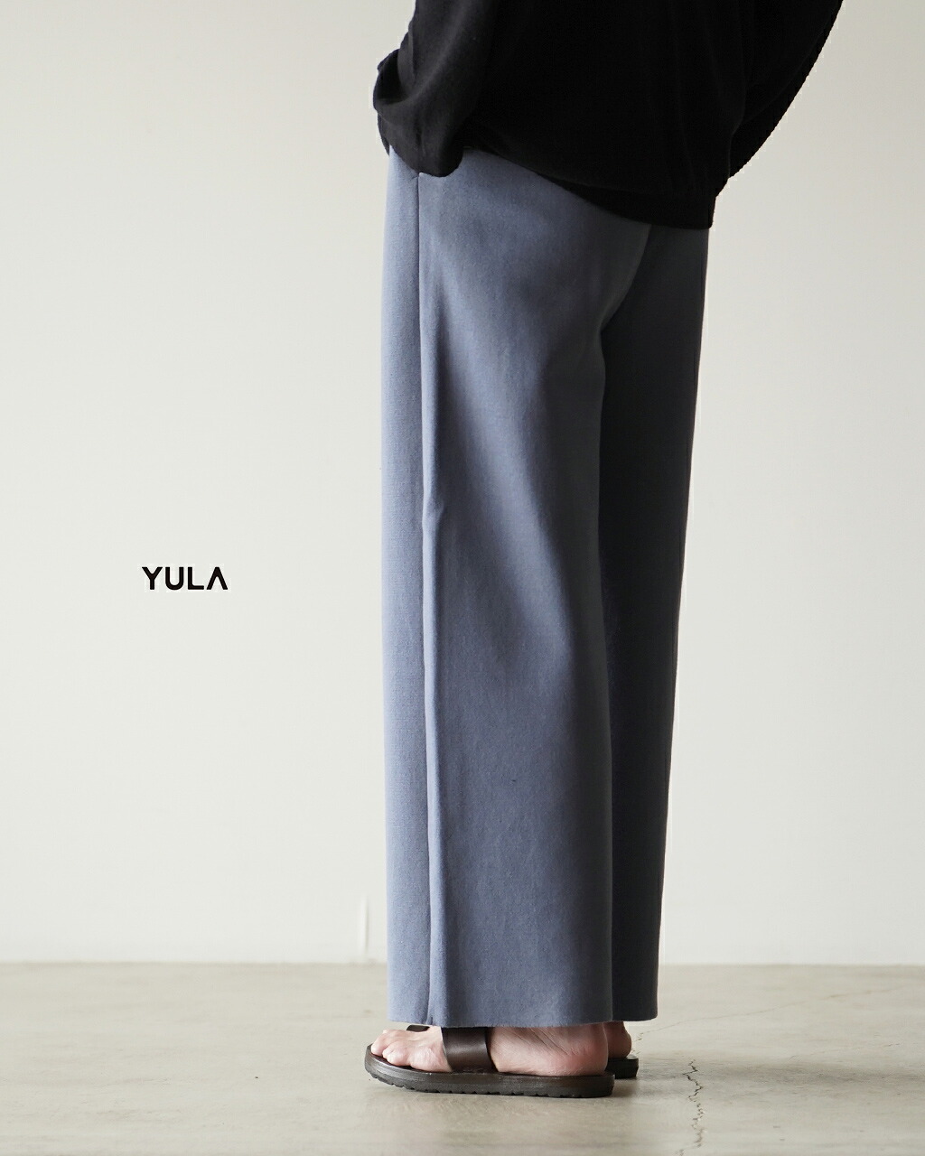 【SALE！30%OFF】ユラ YULA ニットワイドパンツ レディース メンズ KNIT WIDE PANTS YL26-P002 0108【レビュー企画対象】 xp10｜Crouka LR／クローカ エルアール
