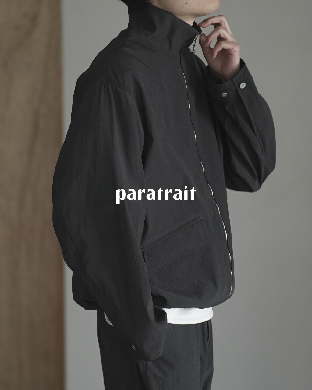 【SALE！30%OFF】パラトレイト paratrait バークスキン ブルゾン メンズ BARK SKIN BLOUSON PTHN6200 スタンドカラージャケット ドローコード 0216｜Crouka LR／クローカ エルアール