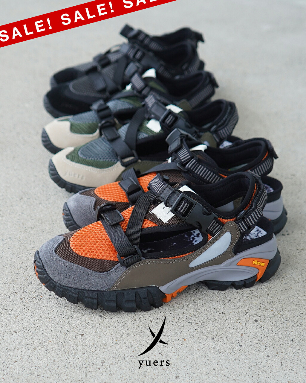【アウトレット！30%OFF】ユアーズ yuers スポーツサンダル スニーカーサンダル レザー メッシュ メンズ レディース PARKLIFE YU25A003 0513 cpn123