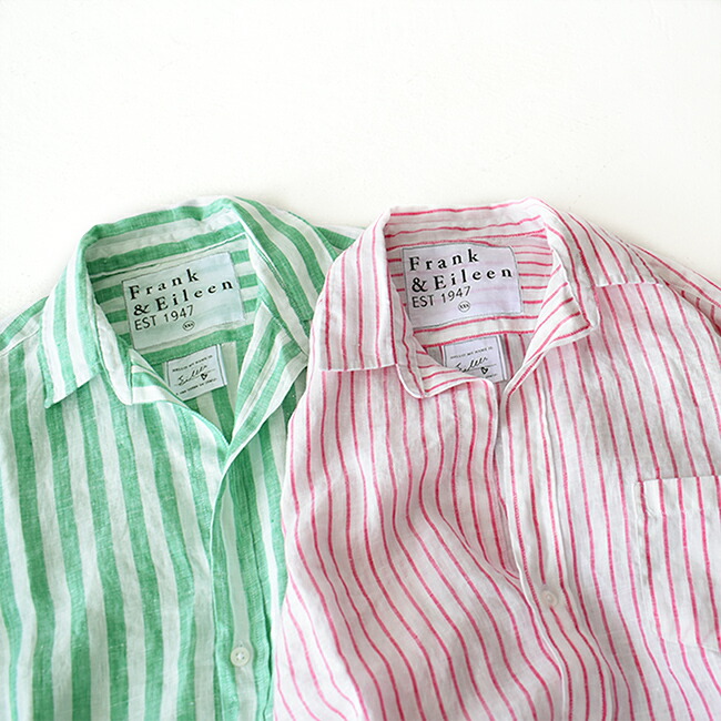 大好評ビッグ割引 正規品販売高評価 フランクアンドアイリーン Nike Frank Eileen アイリーン Eileen イタリアンリネン Emu ストライプ スキッパーシャツ 長袖 プリット レディース 春夏 トップス 送料無料 0217