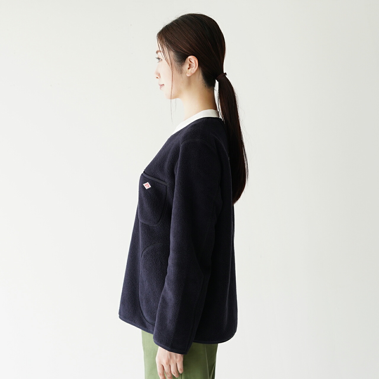 ダントン レディース DANTON ポケット付き クルーネック フリース プル