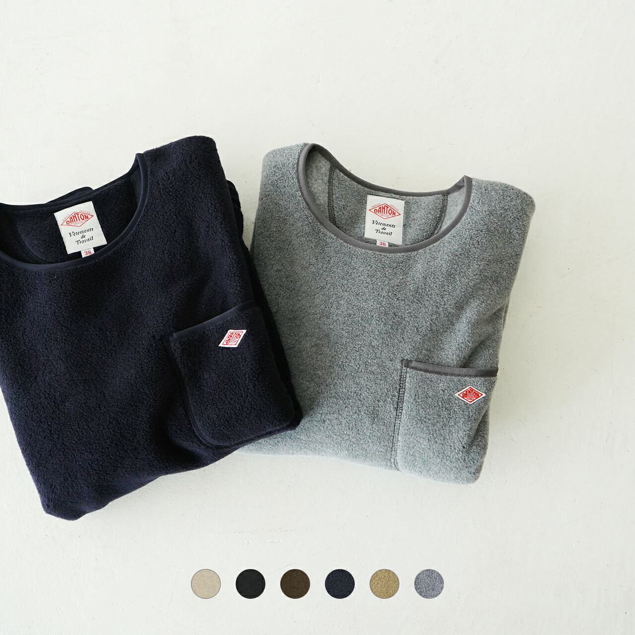 美品＊DANTON＊ポケット付きクルーネックフリースプルオーバー 楽天市場】ダントン レディース DANTON ポケット付き クルー