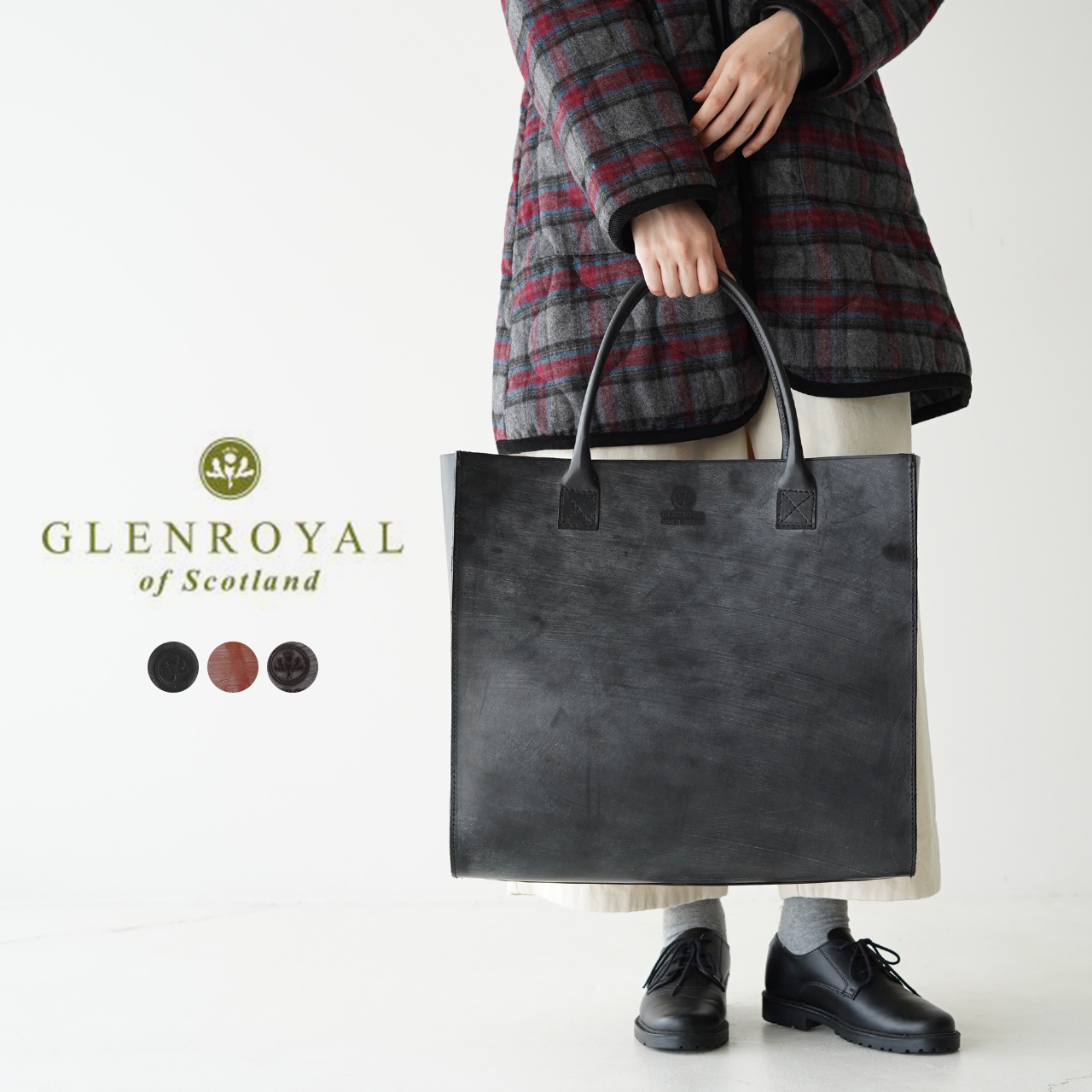 期間限定特価】 GLENROYAL グレンロイヤル クラックレザー トート