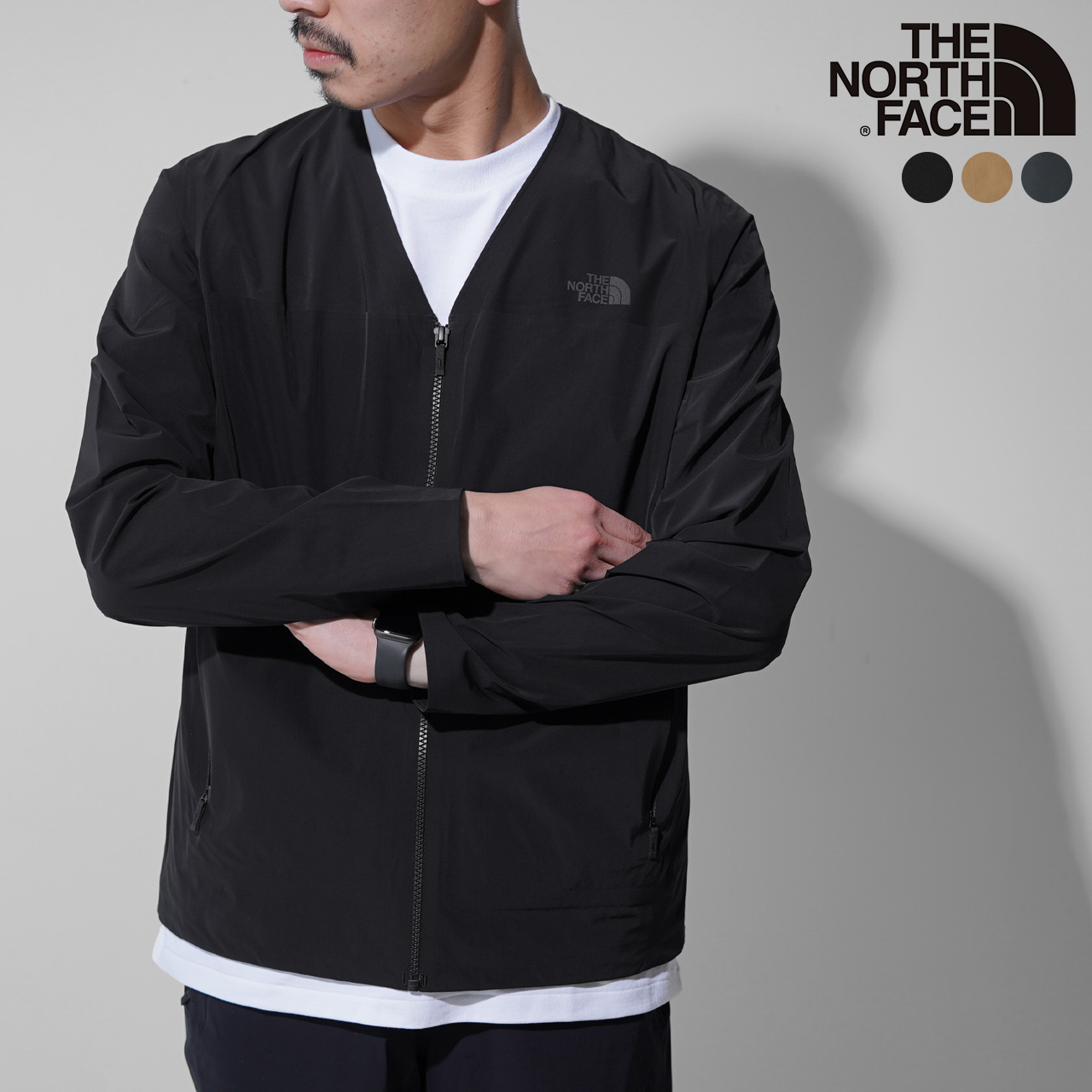 楽天市場 ザ ノースフェイス The North Face デザート カーディガン Desert Cardigan メンズ 21春夏 Vネック ジップアップ ソフトシェル ロゴ ワンポイント ブラック グレー ベージュ 3サイズ展開 無地 Np239 送料無料 0227 Crouka Lr クローカ エルアール