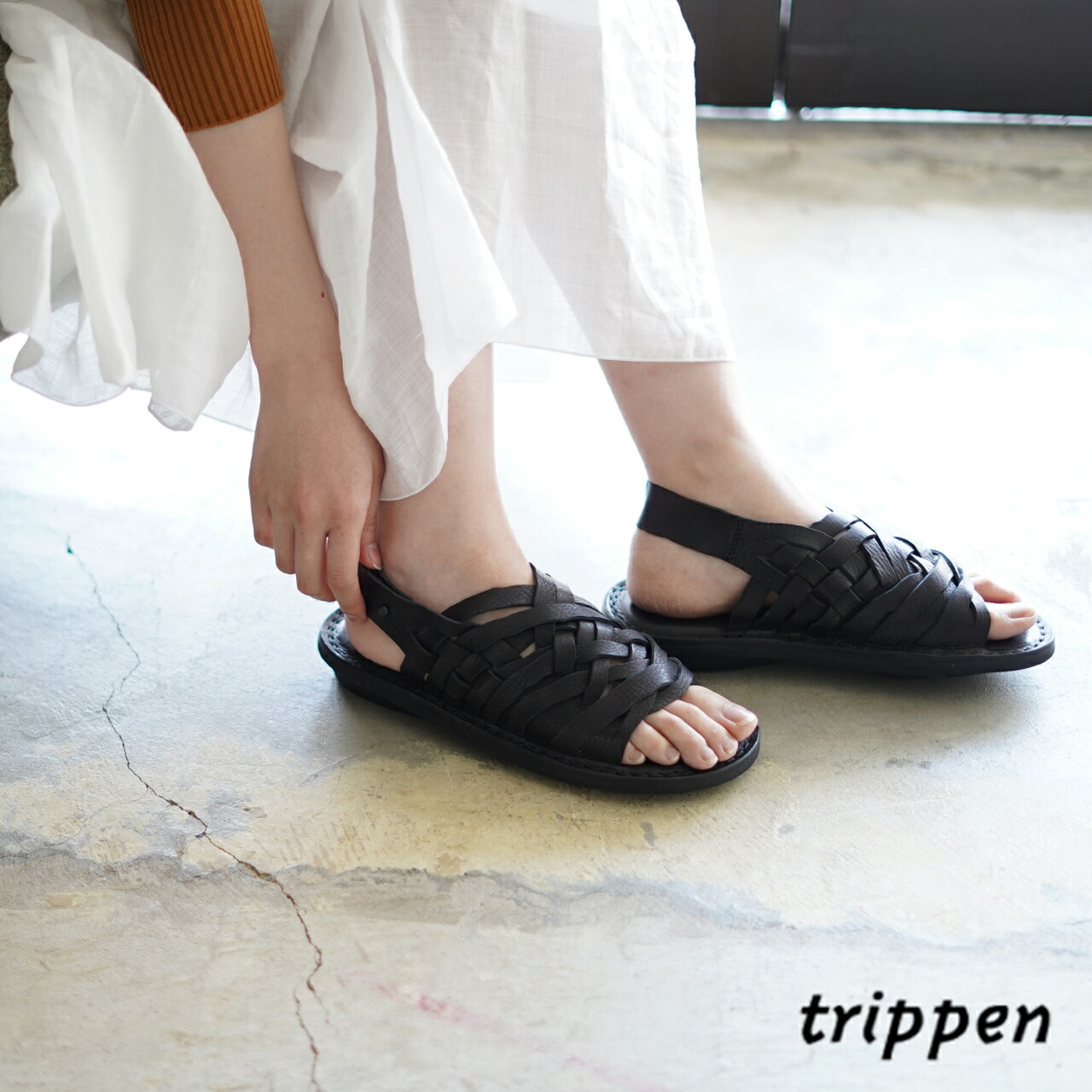 トリッペン trippen SWAMP バックベルト レザーメッシュ