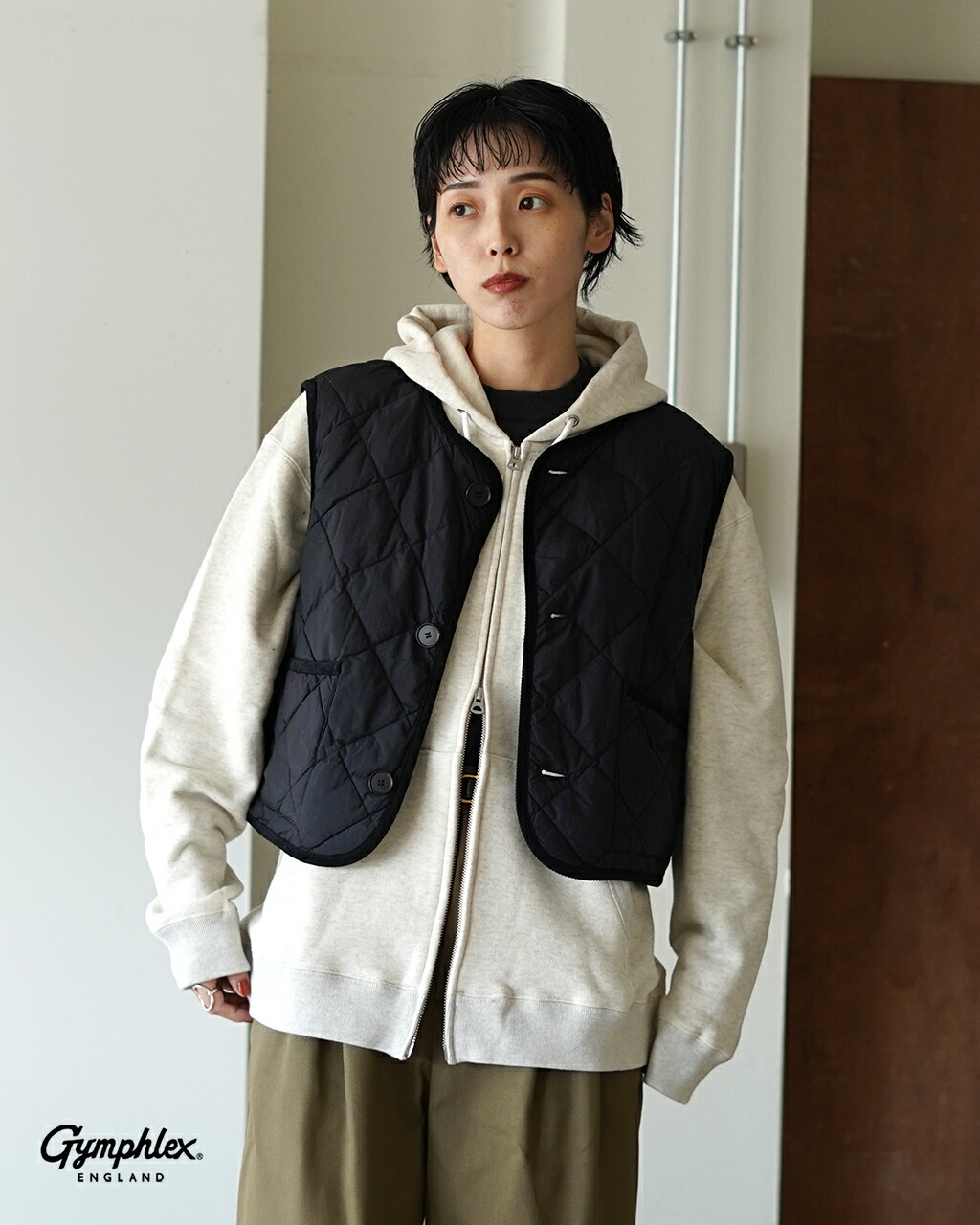 Gymplext ナイロンキルティングコート ブラウン　サイズ１２ GYMPHLEX（ジムフレックス）の「Gymphlex | ナイロンタフタ
