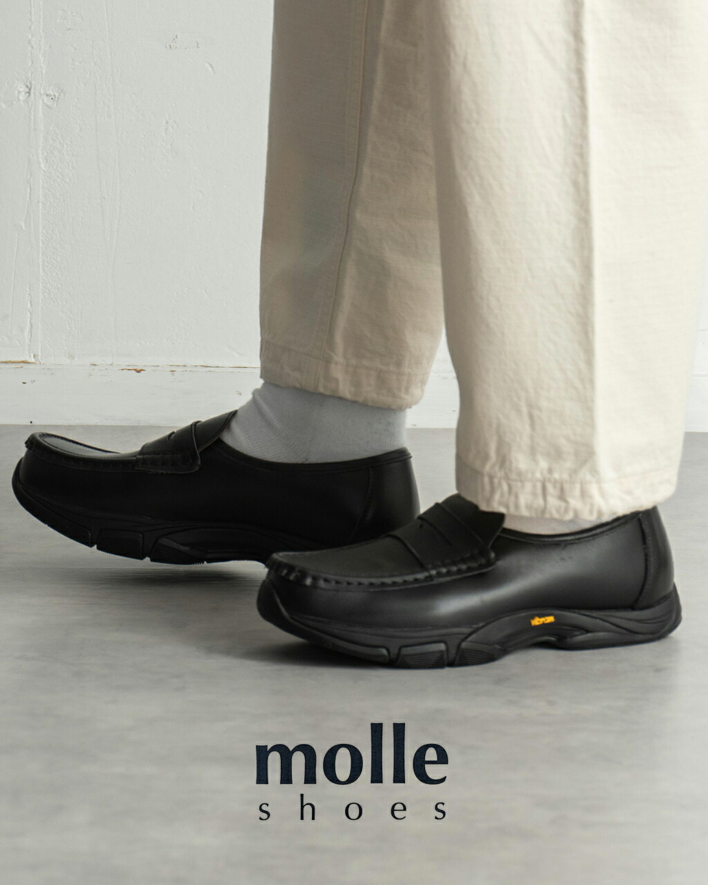 モールシューズ molle shoes ハイブリッド ローファーズ メンズ HYBRID LOAFERS 靴 シューズ レザー コインローファー ブラック 黒 MLS210301-24 0219｜Crouka／クローカ
