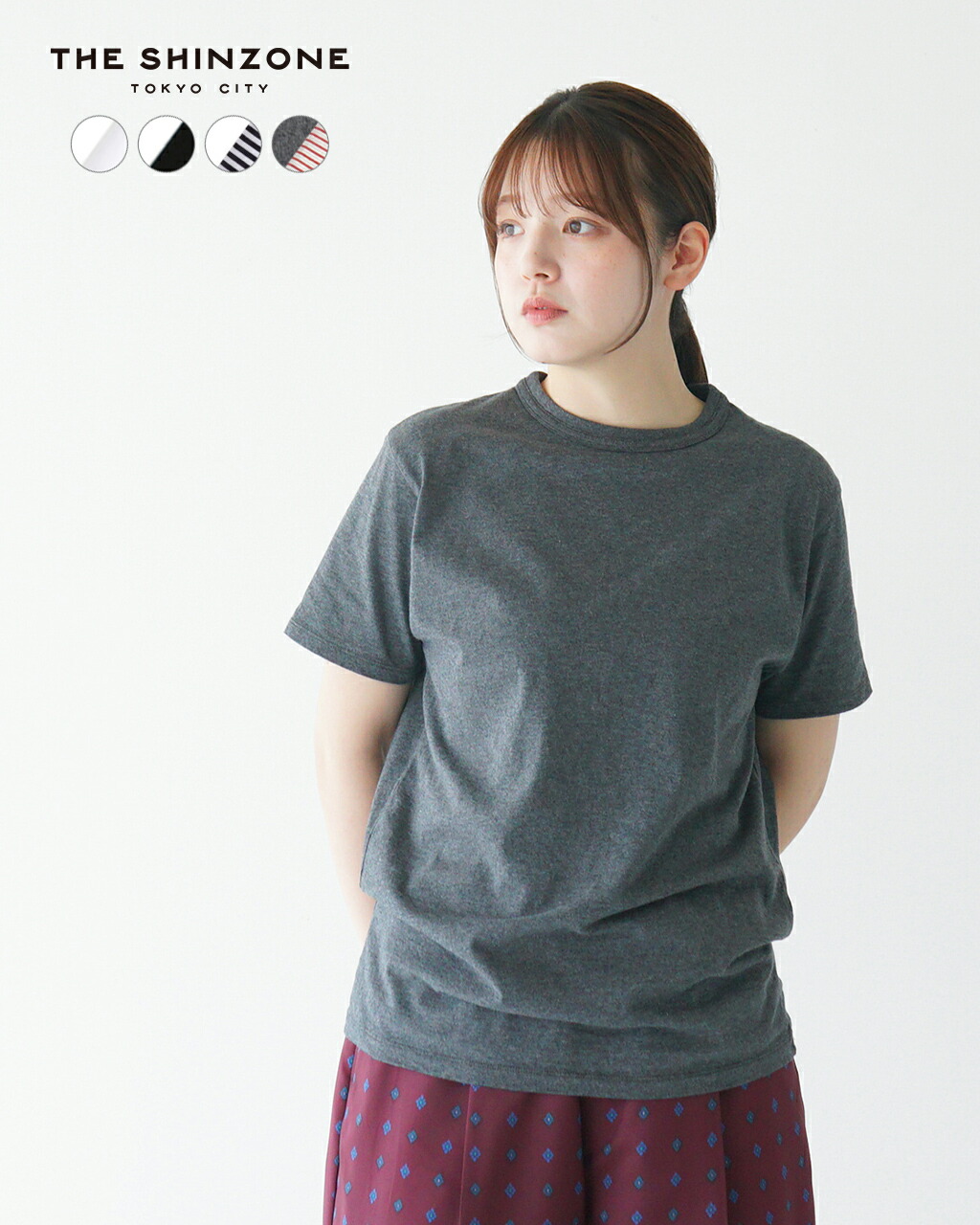 ★新品、タグ付き★ザ シンゾーン マルチカラー クルーネック ニット 半袖 楽天市場】シンゾーン/Shinzone クルーネックTEE 無地半袖T