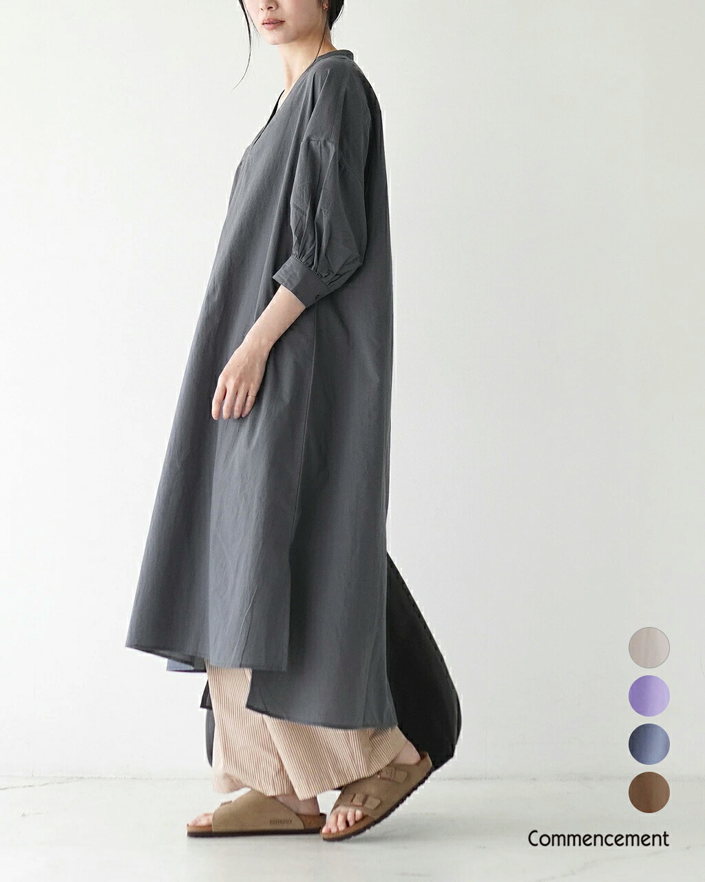 【50%OFFクーポン対象】コメンスメント Commencement スキッパーワンピース レディース Skipper One-Piece C-255｜Crouka／クローカ
