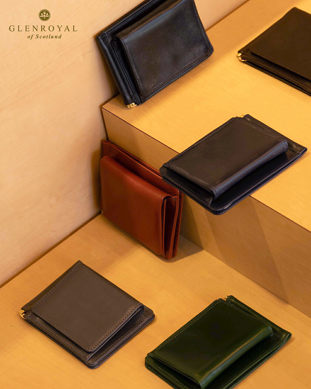グレンロイヤル GLENROYAL マネークリップ MONEY CLIP WITH POCKET 小銭入れ付き 財布 レディース メンズ ブライドルレザー 牛革 03-6164 【レビュー企画対象】｜Crouka／クローカ