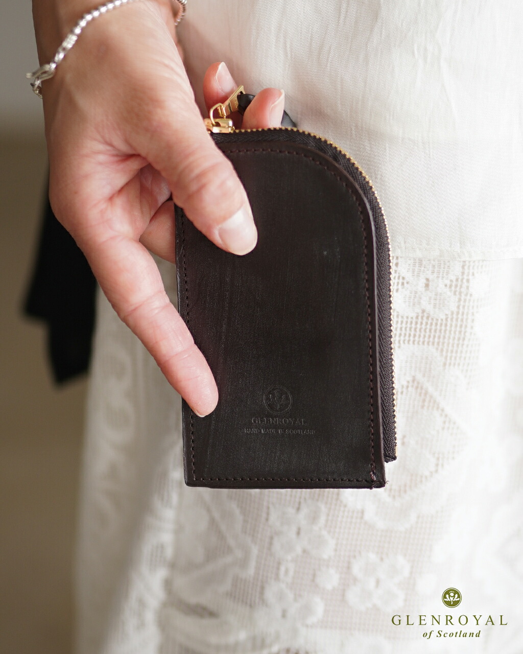 グレンロイヤル GLENROYAL ジップド キーケース カードポケット付き ZIPPED KEY CASE WITH POCKET レザー ブラック グリーン ブラウン ブルー レディース メンズ 03-62550630 【レビュー企画対象】|Crouka/クローカ