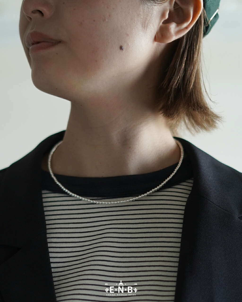 エリッカニコラスビゲイ ERICKA NICOLAS BEGAY 3mm プレーン デザイン ネックレス ユニセックス メンズ レディース 3mm Plain Design Necklace ビーズネックレス インディアンジュエリー IJ 1218｜Crouka／クローカ 17,184円