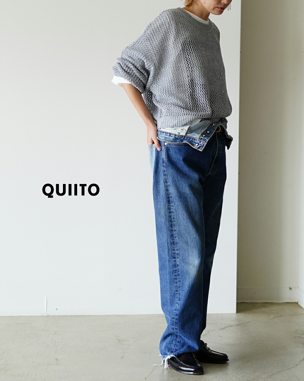 キイト QUIITO ダブル ウエスト デニムパンツ レディース W WAIST DENIM PT Q26S-T018 0201【レビュー企画対象】｜Crouka／クローカ