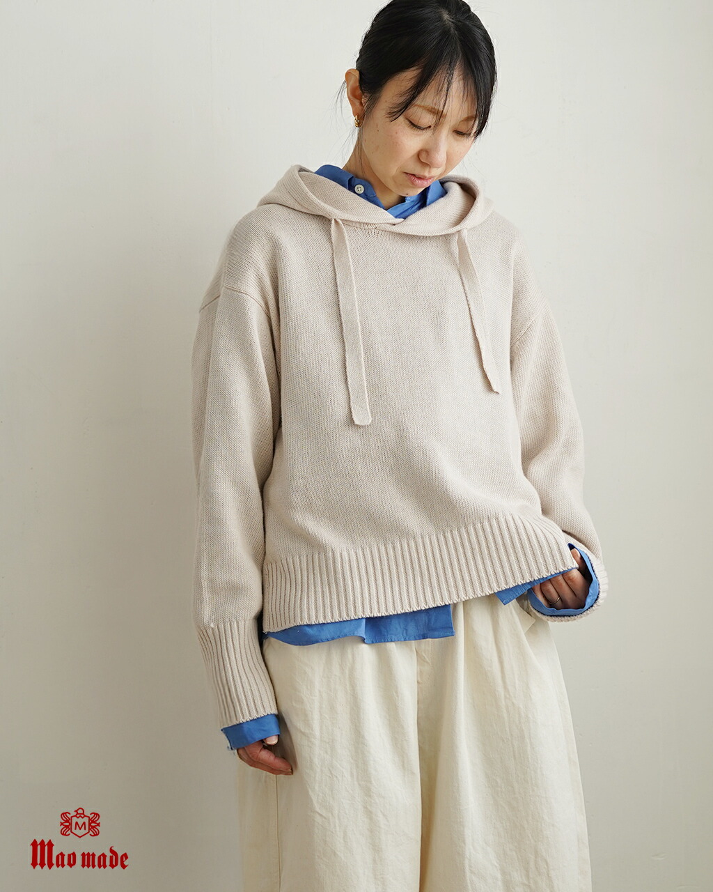 SALE／50%OFF】Mila Owen ウール混スタンドカラーリバーケープコート