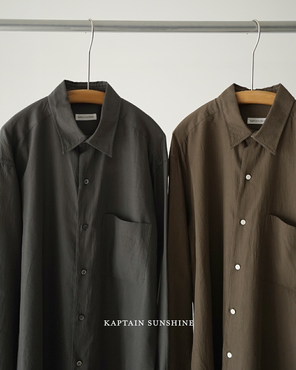 【SALE！30%OFF】キャプテンサンシャイン KAPTAIN SUNSHINE レギュラーカラーシャツ ストライプ メンズ Regular Collar Shirt STRIPE KS26SSH09 120/2 超長綿 コットン シルク リラックスフィット 日本製 0228｜Crouka／クローカ