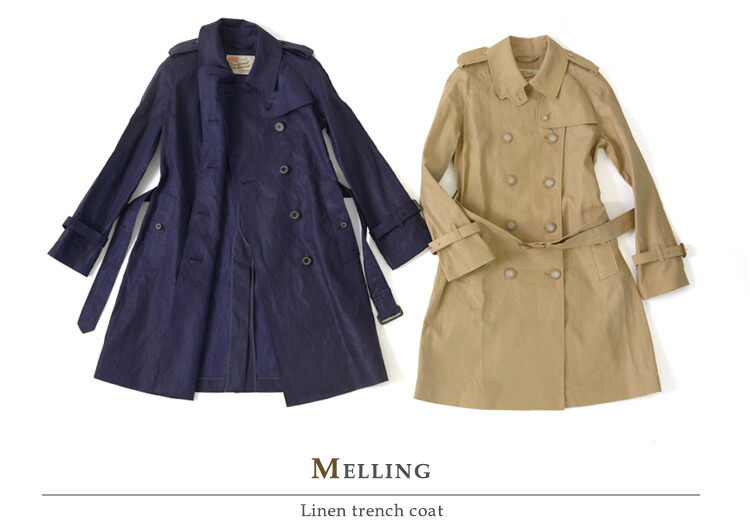 楽天市場 Traditional Weatherwearトラディショナル ウェザーウェア Melling リネン トレンチコート Apfc0005c 全2色 S M 送料無料 Crouka クローカ
