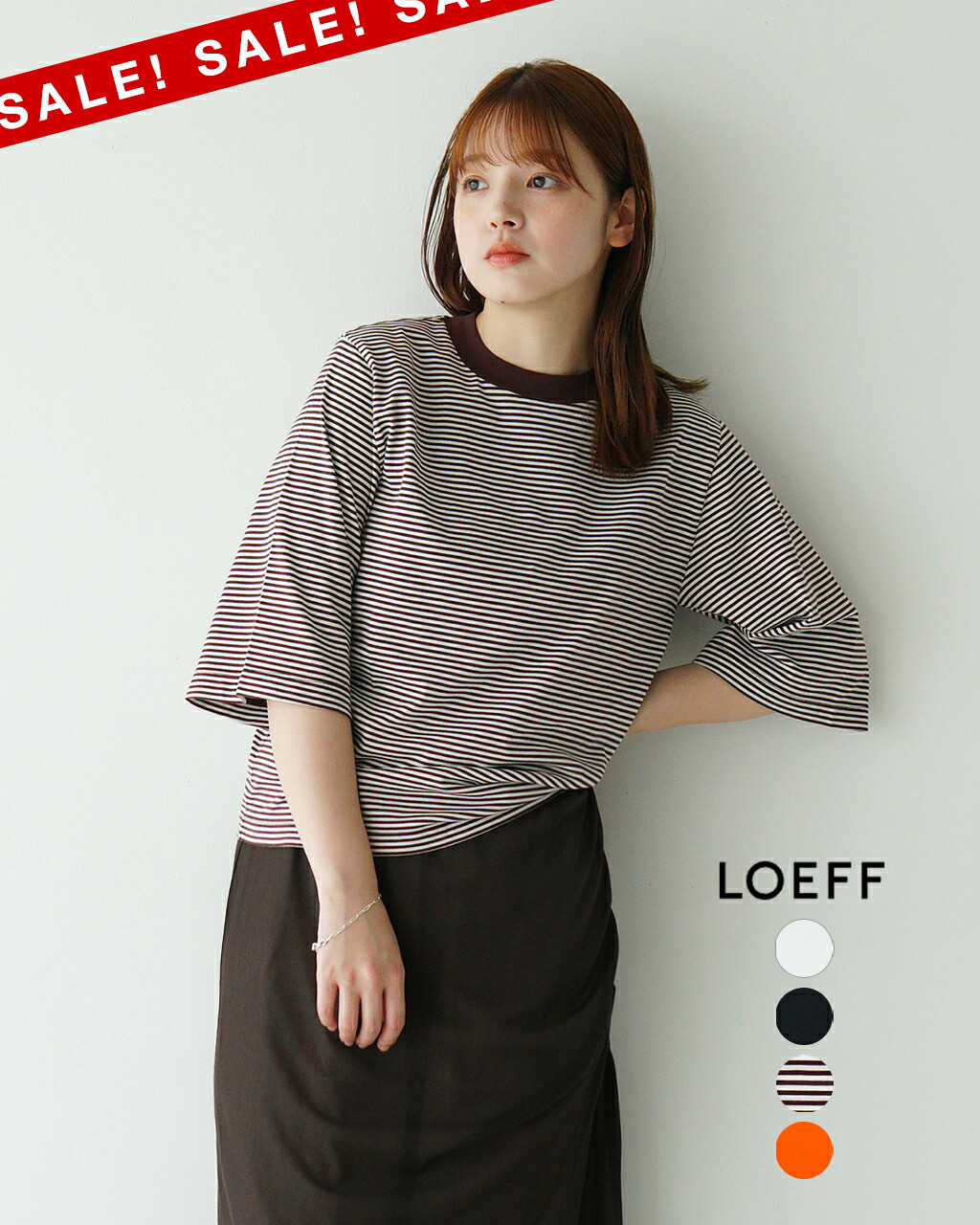 Loeff 【楽天市場】【アウトレット!30%OFF】ロエフ LOEFF 半袖Tシャツ 無地 ボーダー スビンコットン 日本製 カットソー レディース ...