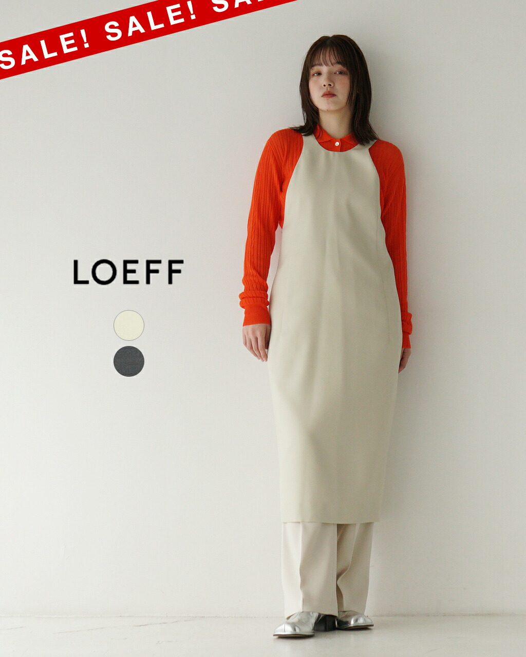Loeff 【楽天市場】【アウトレット!60%OFF】ロエフ LOEFF エプロン ワンピース レディース LF W GABA APRON DRS ドレス ...