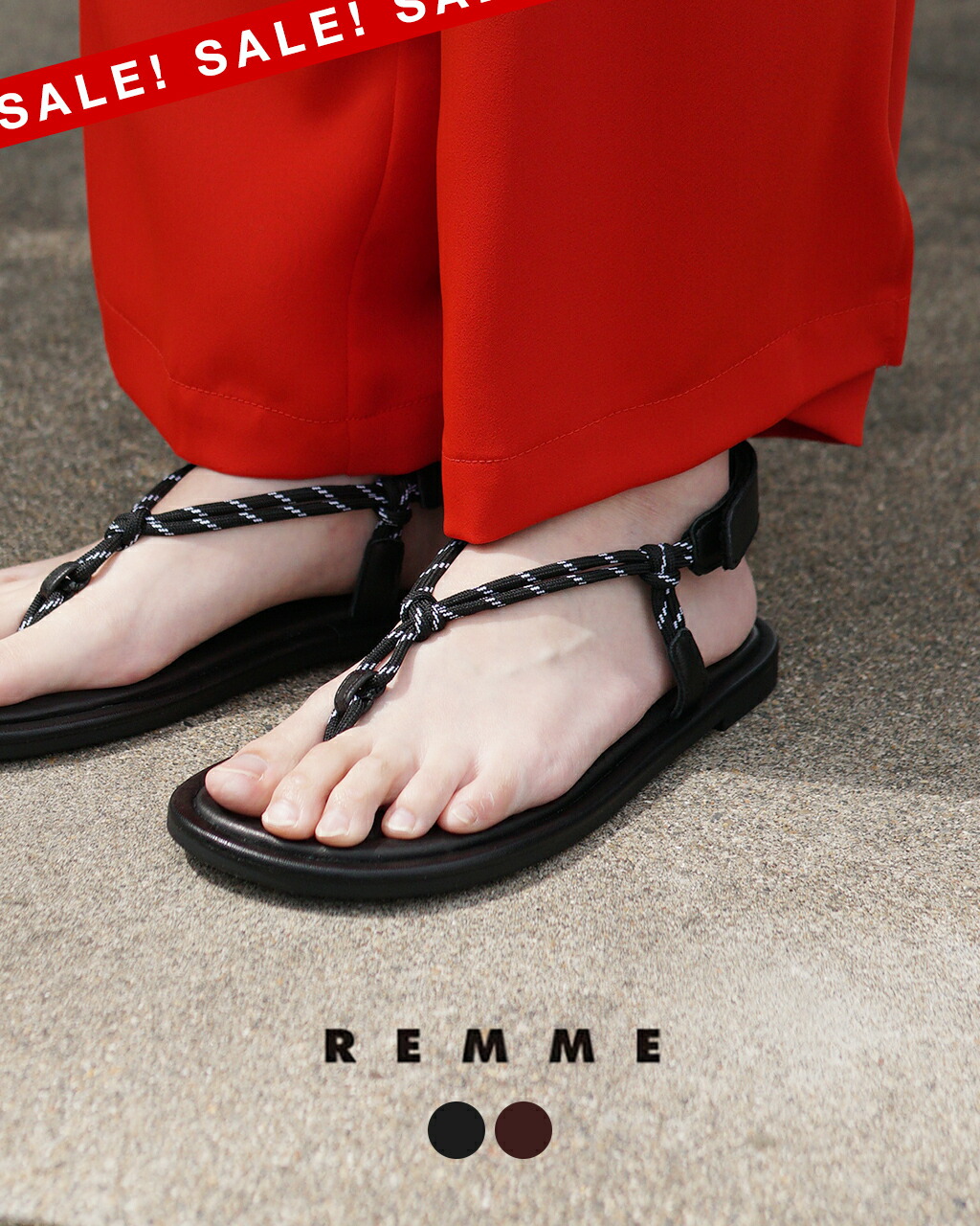 楽天市場】40%OFF35-38 レメ スクエアートゥ アンクルストラップ