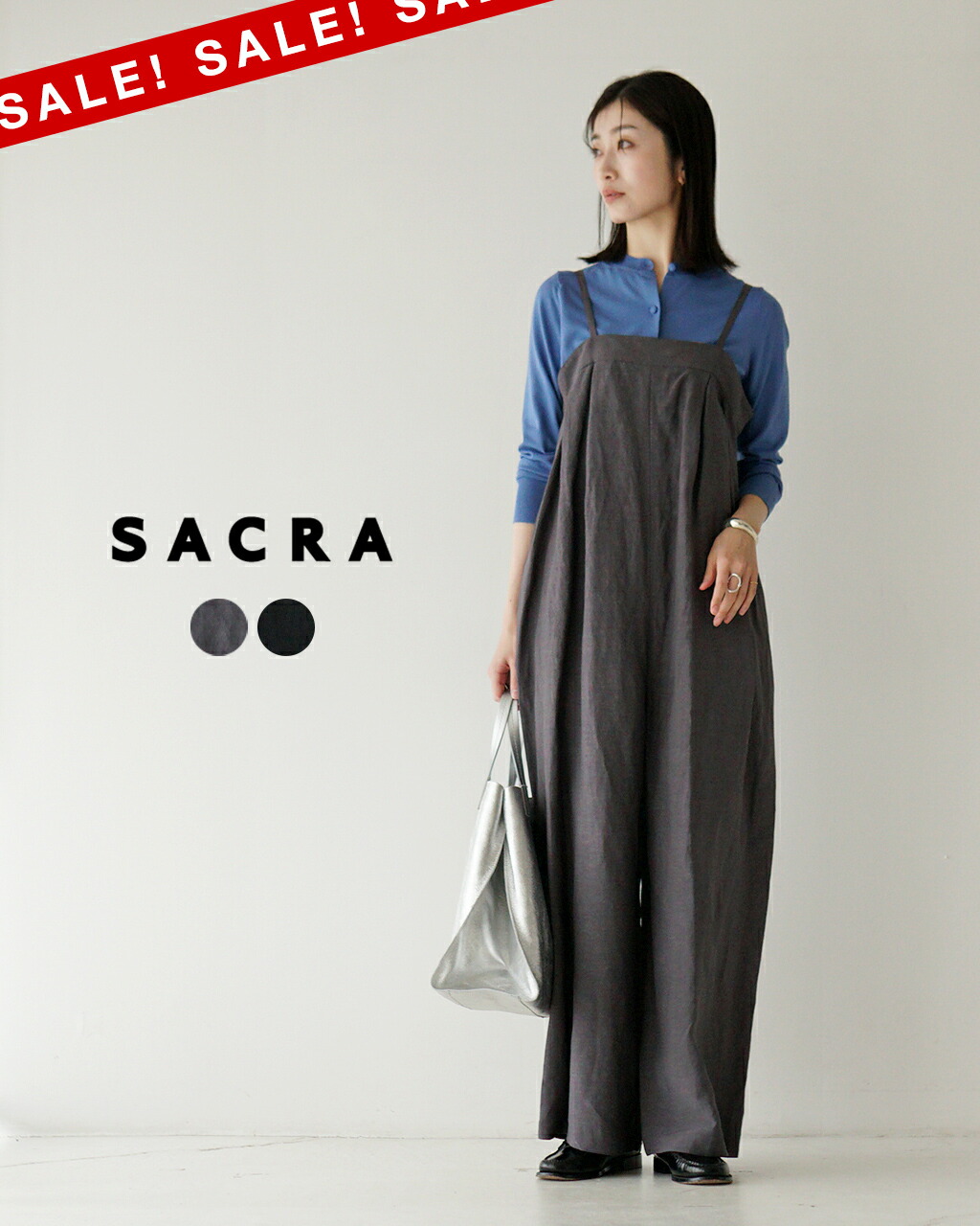 【新品】SACRA/サクラ　コットンレースアップブラウス 新品】SACRA/サクラ コットンレースアップブラウス