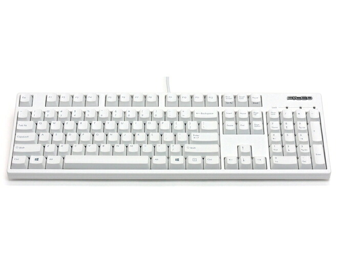 ダイヤテック　Majestouch 2 HAKUA CHERRY MX (SILENTスイッチ・フルサイズ・US ASCII・マットホワイト) [FKBN104MPS-EMW2]【送料無料※沖縄・離島配送不可】テンキー付き　静か　サイレントキーボード　白　USアスキー テレワーク リモートワーク 在宅勤務