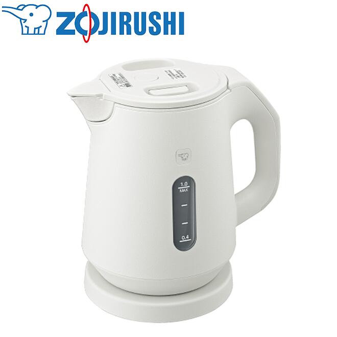 象印マホービン 電気ケトル 1.0リットル 転倒湯もれ防止構造 [CK-KA10-WM] カラー：ペールホワイト【送料無料※沖縄・離島配送不可】2024年モデル 蒸気セーブ 自動電源オフ 空だき防止 水量窓 給湯ロック 安全機能 セイフティー機能 カルキとばし メロディー サイレント