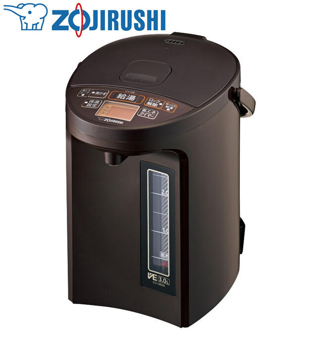 象印マホービン マイコン沸とうVE電気まほうびん 優湯生(ゆうとうせい) 容量：3.0L [CV-GB30-TA]【送料無料※沖縄・離島配送不可】ブラウン スピード沸とう 電気ポット 電動ポット 給湯ポット 魔法瓶 2018年モデル｜クラウン無線　店 9,387円