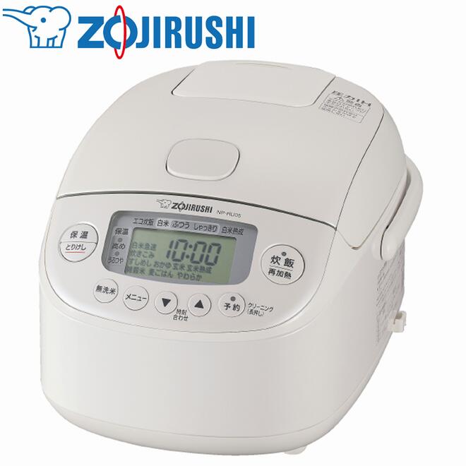 象印マホービン 圧力IH炊飯ジャー 極め炊き 炊飯器 3合炊き ホワイト [NP-RU05-WA]【送料無料※沖縄・離島配送不可】黒まる厚釜 小容量 一人暮らし 新生活 小型 コンパクト 小さめ 2025年モデル 無洗米 玄米 麦ごはん クリーニング機能 再加熱