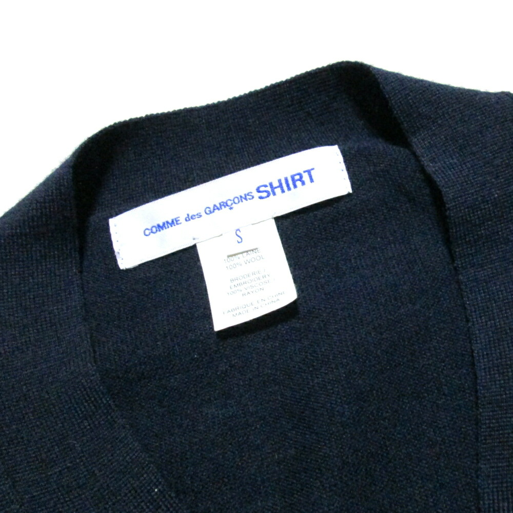 comme des garcons navy blue shirt