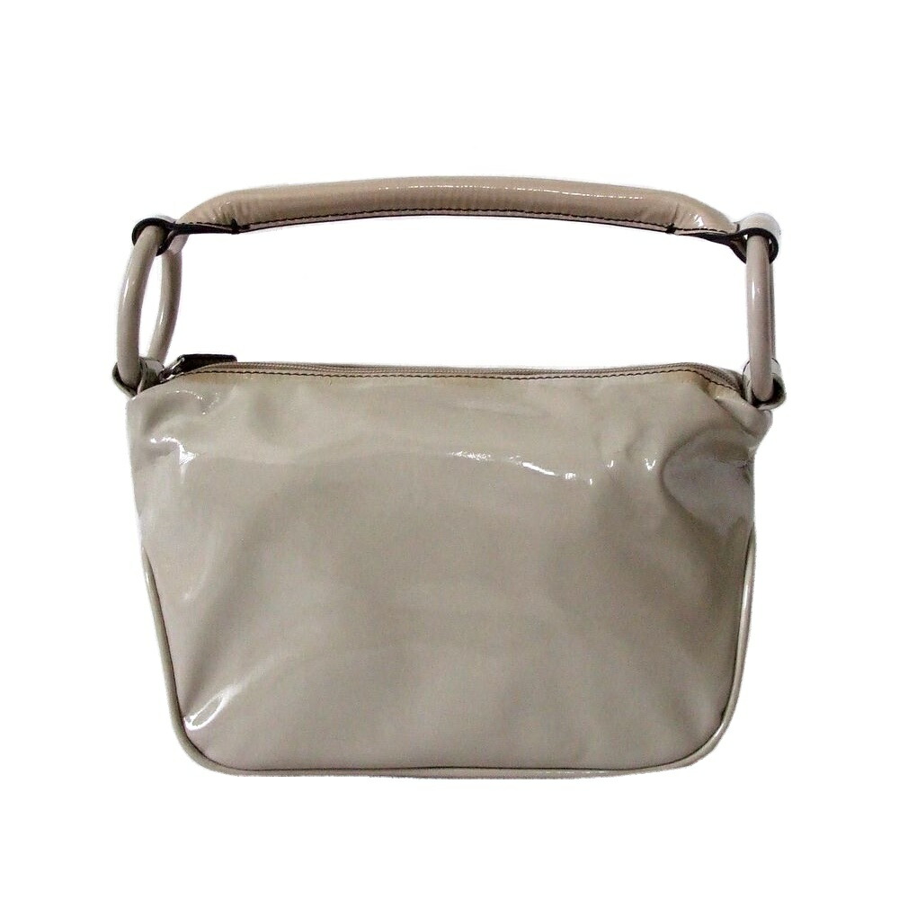 Crown Used Brand Clothing Sequoia Enamel Sequoia Enamel Leather Handbag Beige Paris France 101980
