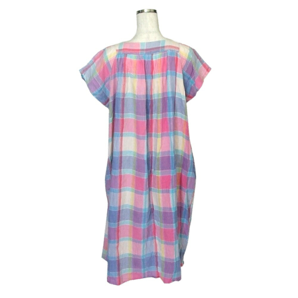 楽天市場 Vintage Old ヴィンテージ オールド タータンチェックレトロワイドワンピース 昭和レトロ 中古 Crown Store