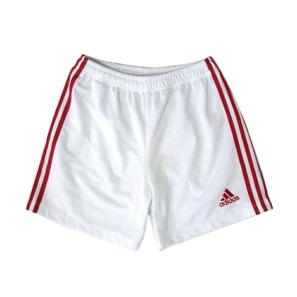 white and red adidas shorts
