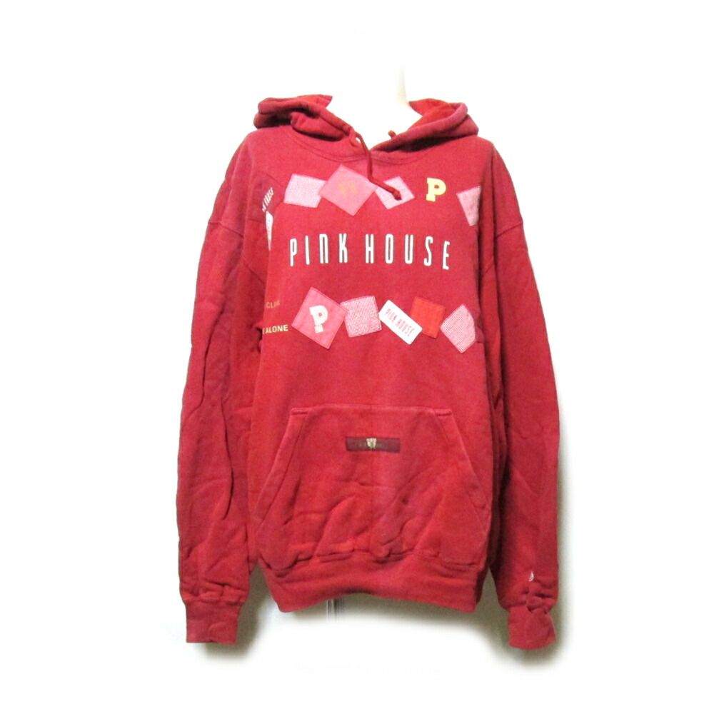 福袋特集 21 パーカー Vintage 中古 ロゴ 赤 ワッペンタグスエットパーカー L ピンクハウス ヴィンテージ House Pink Dgb Gov Bf