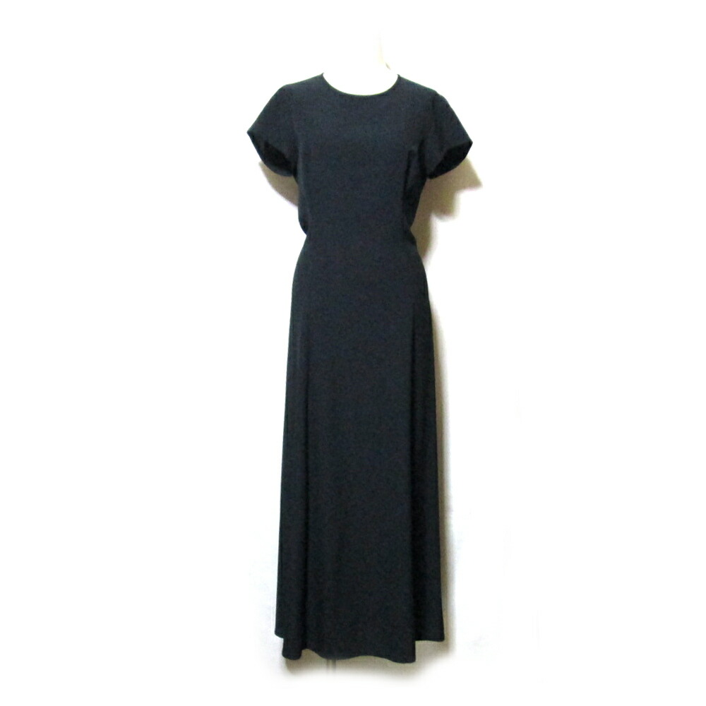 代引き不可 B Agnes 美品 アニエスベー 中古 ブラック 黒 ロングドレープワンピース 36 Q Quickglobalsolution Com