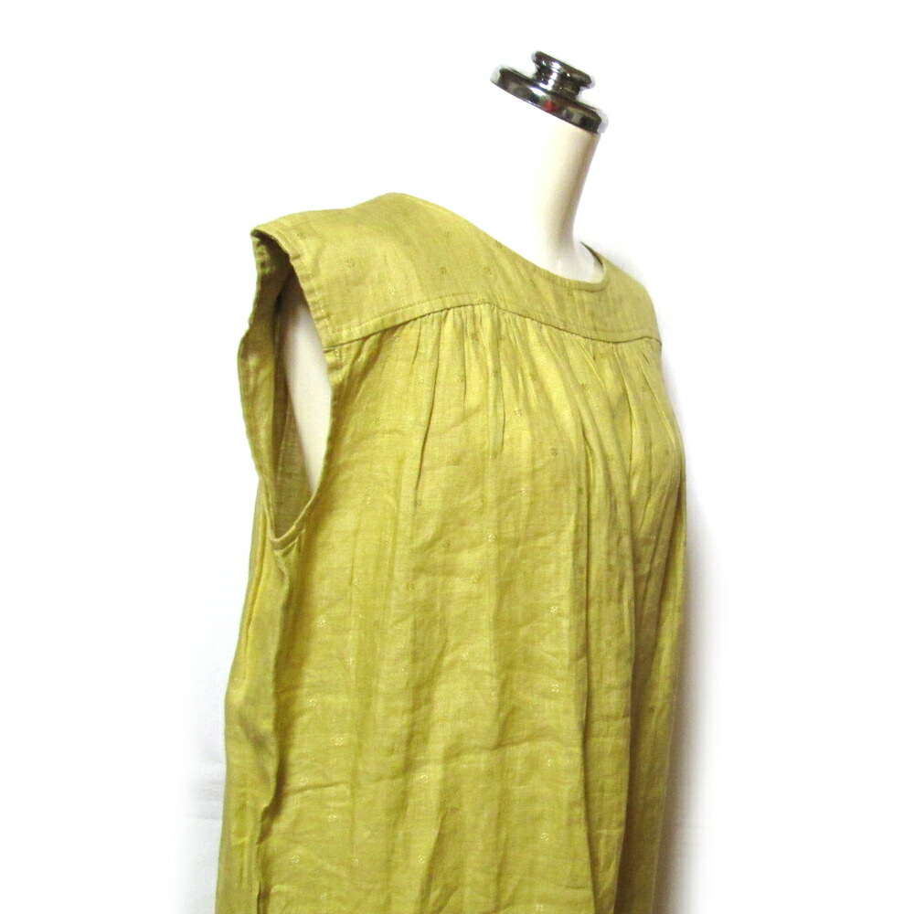 高い素材 美品 Emanuel Ungaro エマニュエルウンガロ 9 ワイドリネンワンピース 1243 中古 Crown Store 人気特価激安 Erieshoresag Org