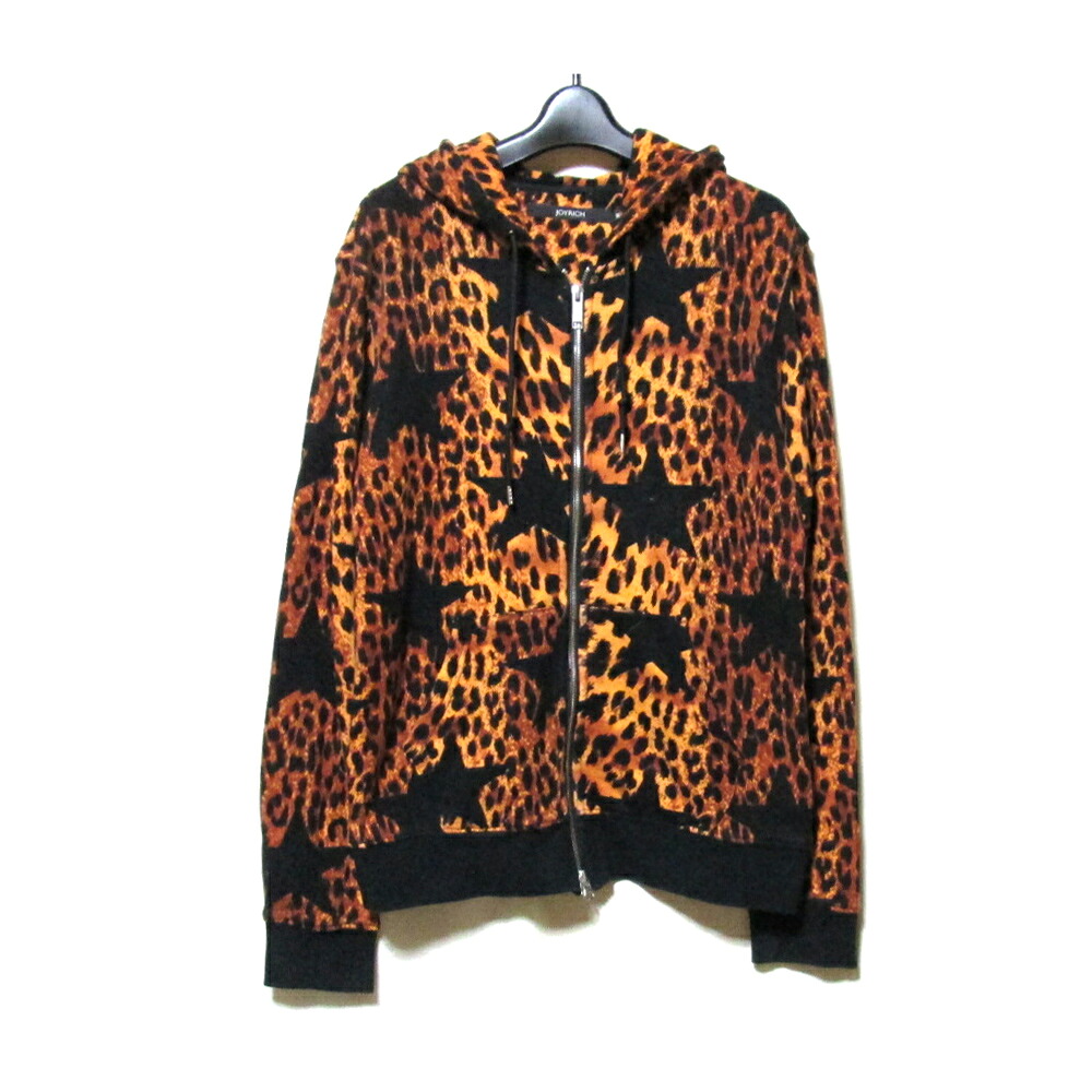 JOYRICH ジョイリッチ 「M」 レオパードスエットスターパーカー (豹柄 フルジップ) 129102 【中古】