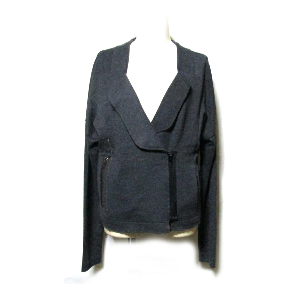 HERCHCOVITCH ALEXANDRE ヘルコビッチ アレキサンドレ 「S」 コットンライダースジャケット (グレー) 129601 【中古】