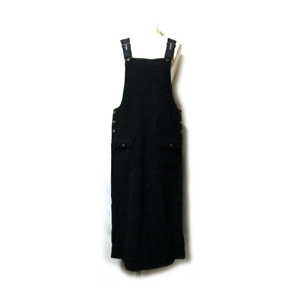 Vintage INGEBORG PINK HOUSE ヴィンテージ インゲボルグ ピンクハウス ウールジャンパースカート (黒 オーバーオール) 131529 【中古】|CROWN STORE