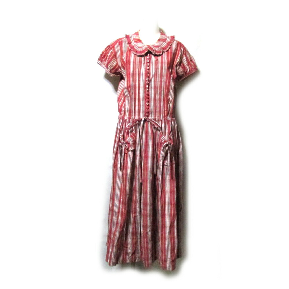 楽天市場 Vintage Pink House ヴィンテージ ピンクハウス ストライプボリュームロングマキシ丈ワンピース 金子功 Kaneko Isao カネコイサオ 花柄 中古 Crown Store