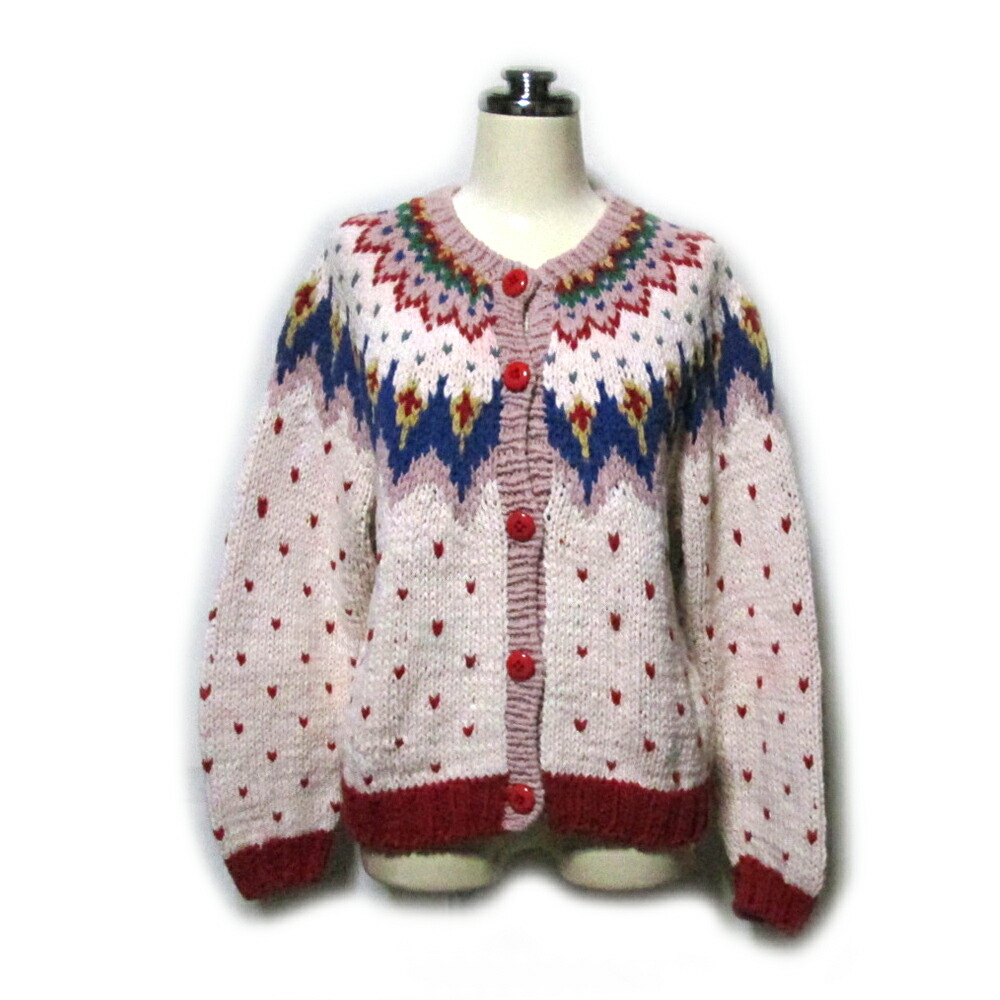 芸能人愛用 ヴィンテージ House Pink Vintage ピンクハウス 中古 1351 ケーブル コットン 金子功 フィッシャーマンニットカーディガン カーディガン ボレロ Williamsav Com