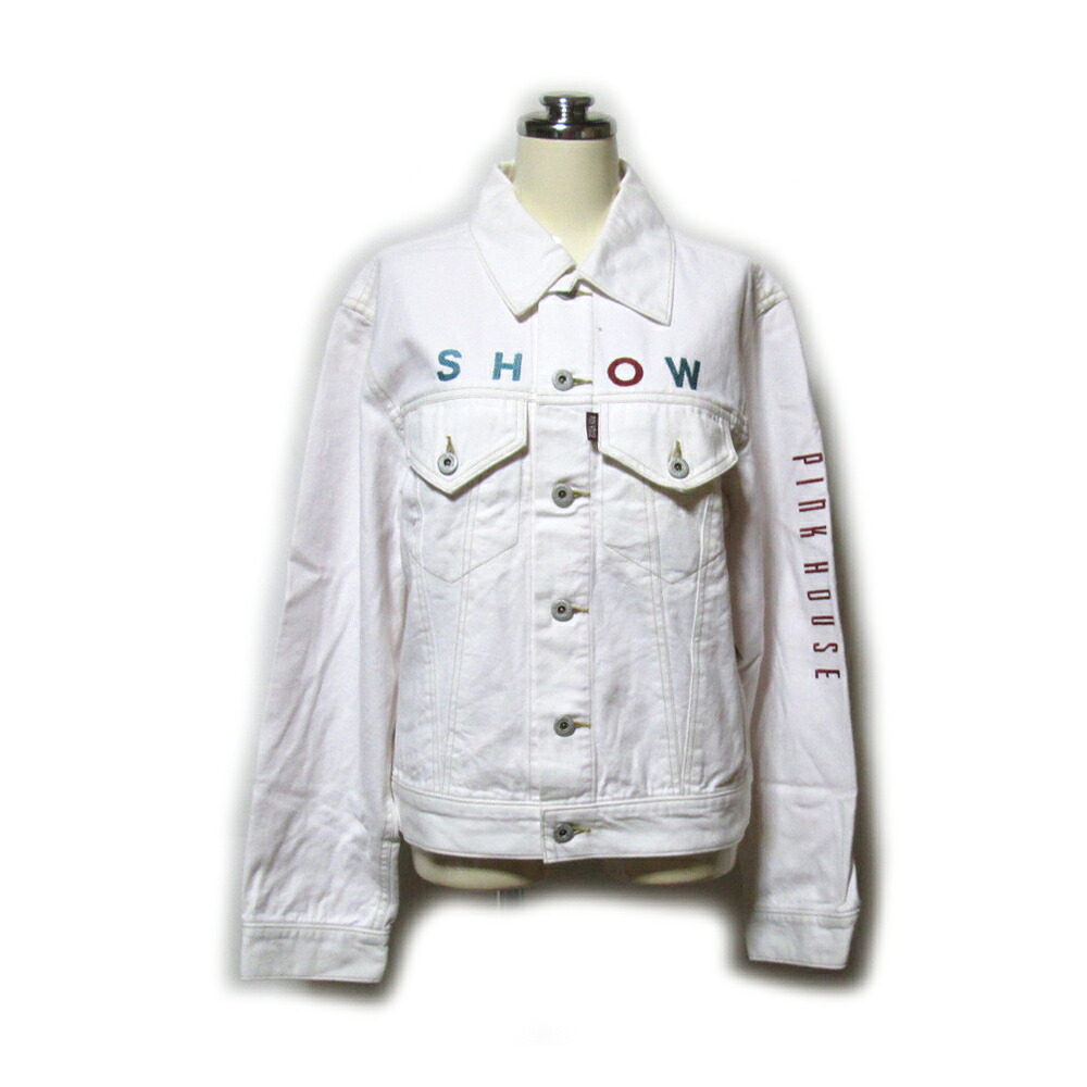 Vintage PINK HOUSE ヴィンテージ ピンクハウス 「L」 99's コレクション限定ジージャン.ジャケット (金子功 ロング ブルゾン) 132218 【中古】｜CROWN STORE