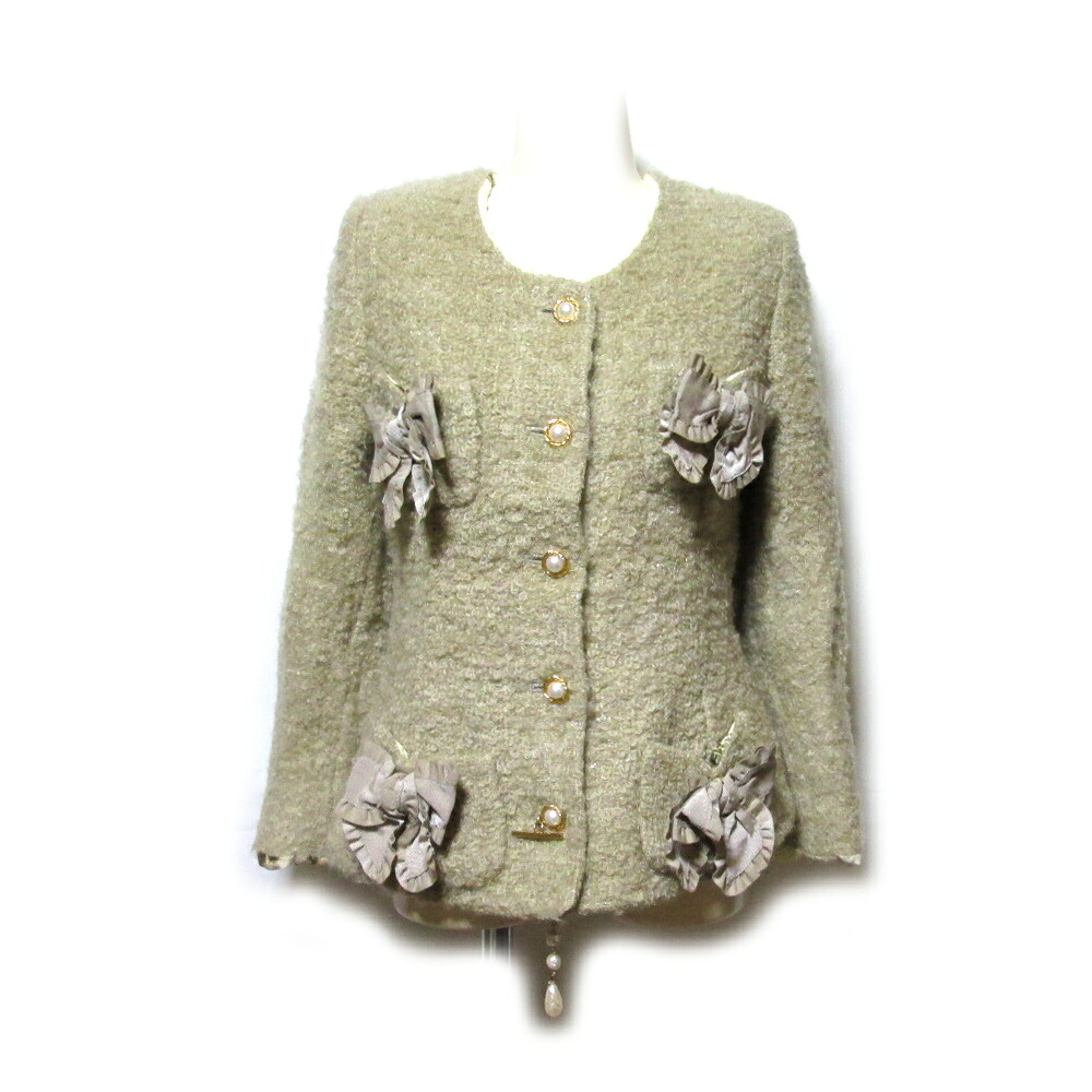 Vintage INGEBORG PINK HOUSE ヴィンテージ インゲボルグ ピンクハウス リボンドレスジャケット (PINK HOUSE ピンクハウス 金子功 絹) 132243 【中古】｜CROWN STORE