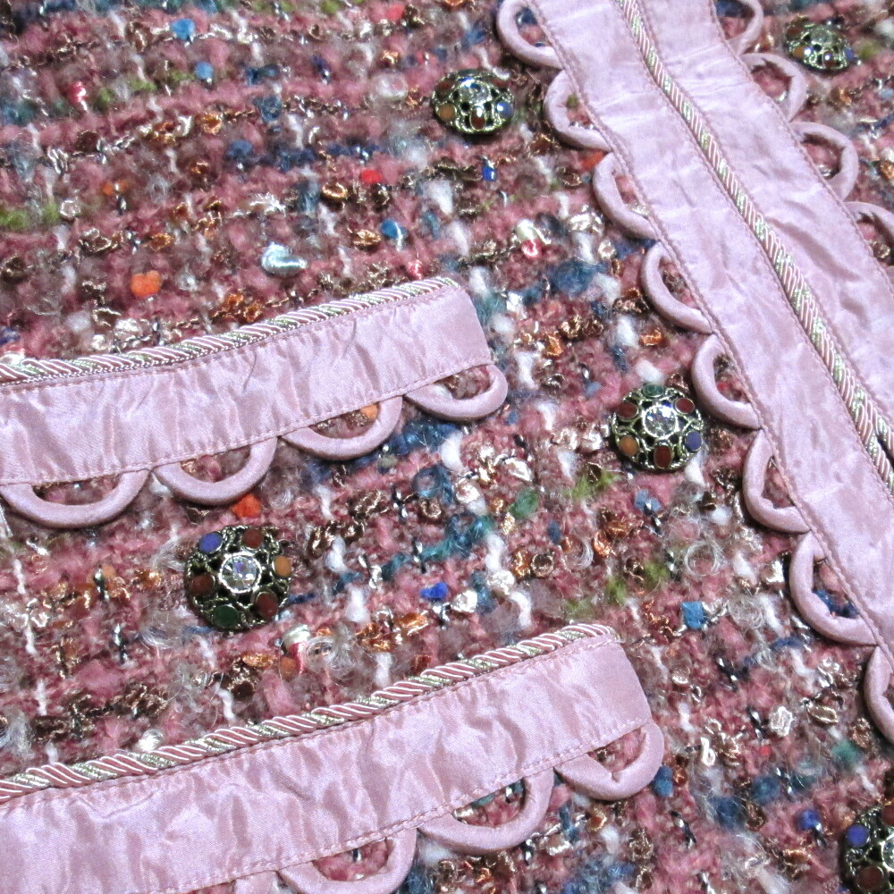 美品 Vintage PINK ラインストーン) ピンクハウス クラシックツィード 