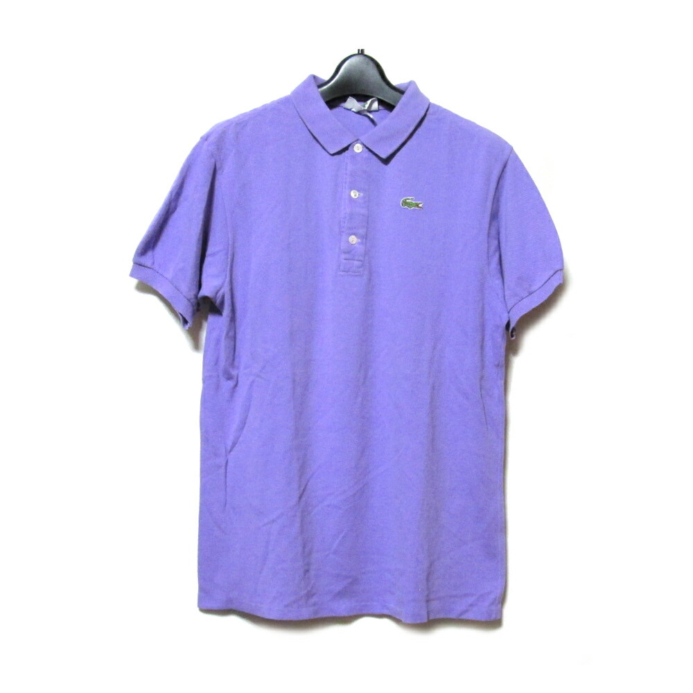Vintage LACOSTE ヴィンテージ ラコステ 「48」 フランス製 ワンポイント鹿の子ポロシャツ (半袖 フレンチラコ パープル 紫) 133416 【中古】